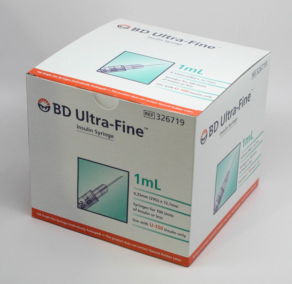 Picture of Syringe Insulin 1mL x 29G BD Ultrafine II 100s