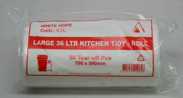 Picture of Garbage Bags Kitchen Tidies White 36L 50s