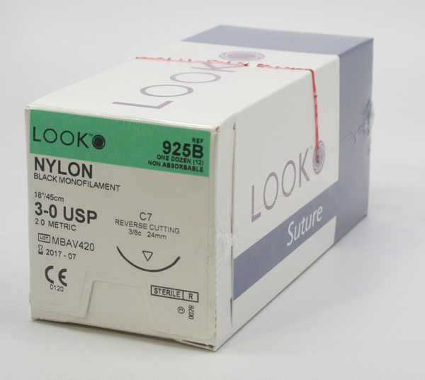 Picture of Suture Nylon 3/0 24mm 12s 925B