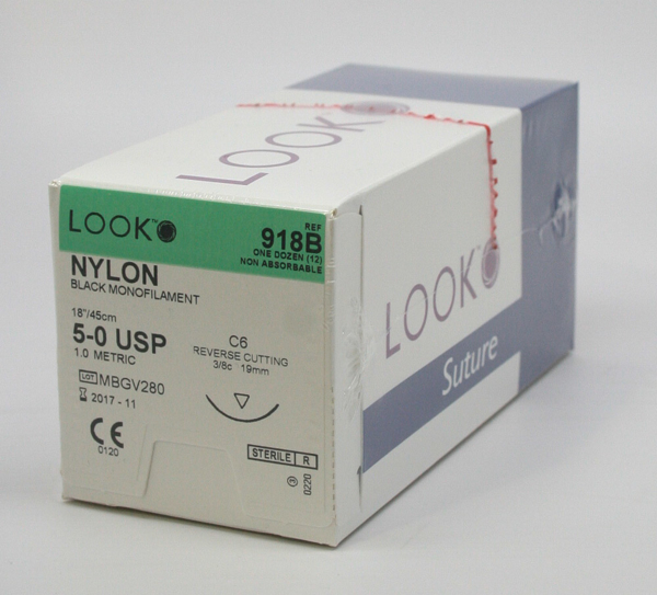 Picture of Suture Nylon 5/0 19mm 12s 918B