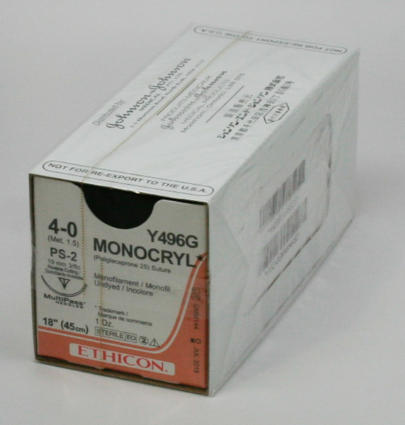 Picture of Suture Monocryl 4/0 18mm 12s Y496G