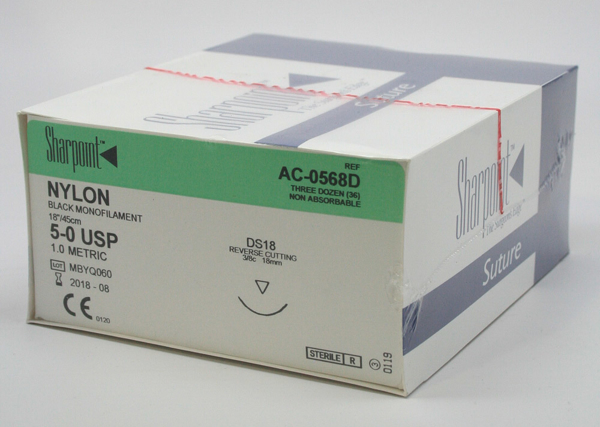Picture of Suture Nylon 5/0 18mm 36s AC0568D