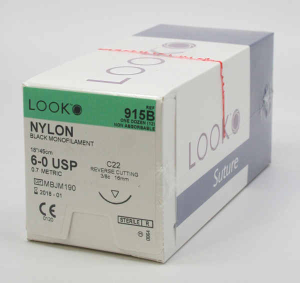 Picture of Suture Nylon 6/0 16mm 12s 915B