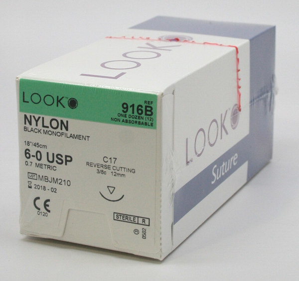 Picture of Suture Nylon 6/0 12mm 12s 916B