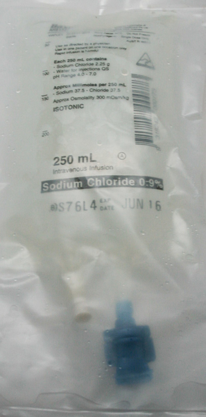 Picture of Saline 0.9% IV Bag AHB1322 250mL