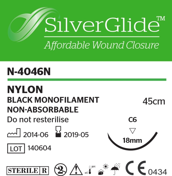 Picture of Suture Nylon 4/0 18mm 12s 4046N