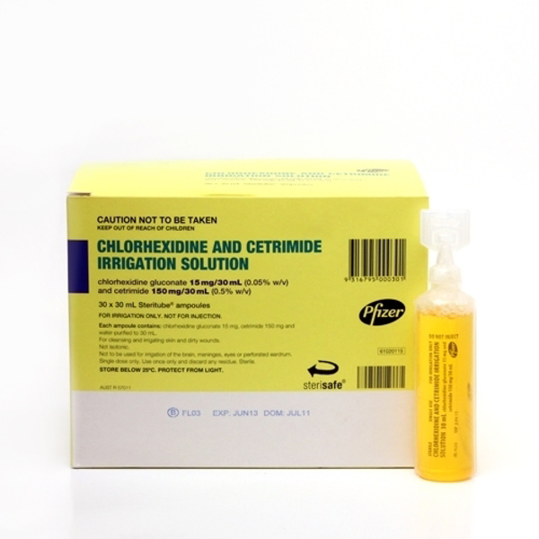 Picture of Chlorhexidine 0.05% + Cetrimide 30mL Pfizer 30s