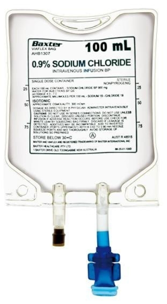 Picture of Saline 0.9% IV Bag AHB1307 100mL