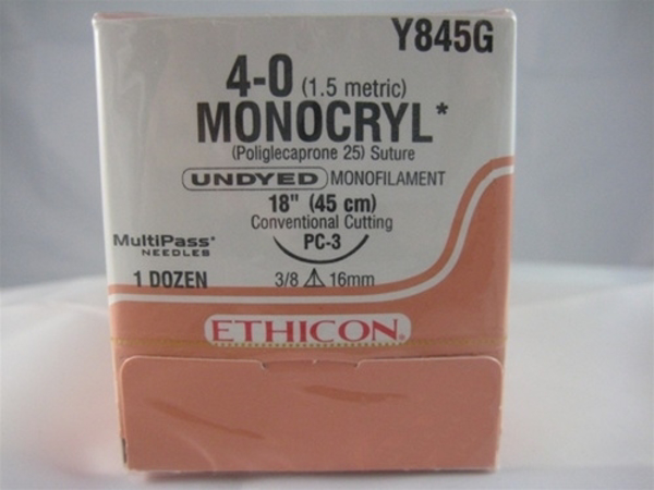 Picture of Suture Monocryl 4/0 16mm 12s Y845G