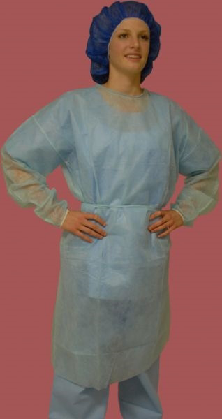 Picture of Isolation Gown Elastic Cuff Blue Med-Con 50s