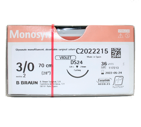 Picture of Suture Monosyn 3/0 24mm Violet 36s C0022215