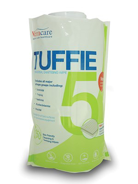 Picture of Tuffie 5 Universal Sanitising Wipe Flexican 6x150s