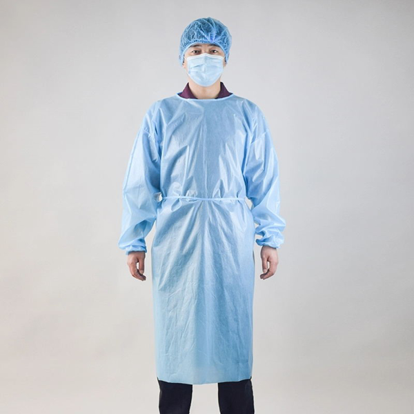 Picture of Isolation Gown Elastic Cuff Blue InHealth 10s