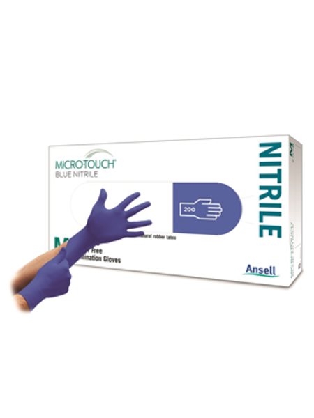 Picture of Gloves Nitrile Micro-Touch Nitrile Blue Medium 200