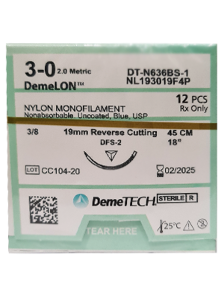 Picture of Suture Nylon DemeLON 3/0 19mm/45cm NL163019F4P 12